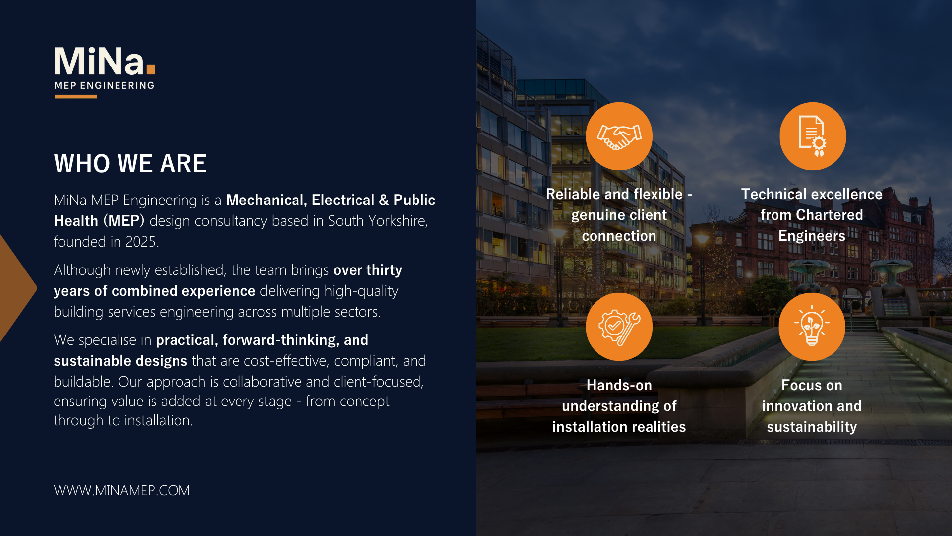 MiNa MEP Engineering overview document page 2