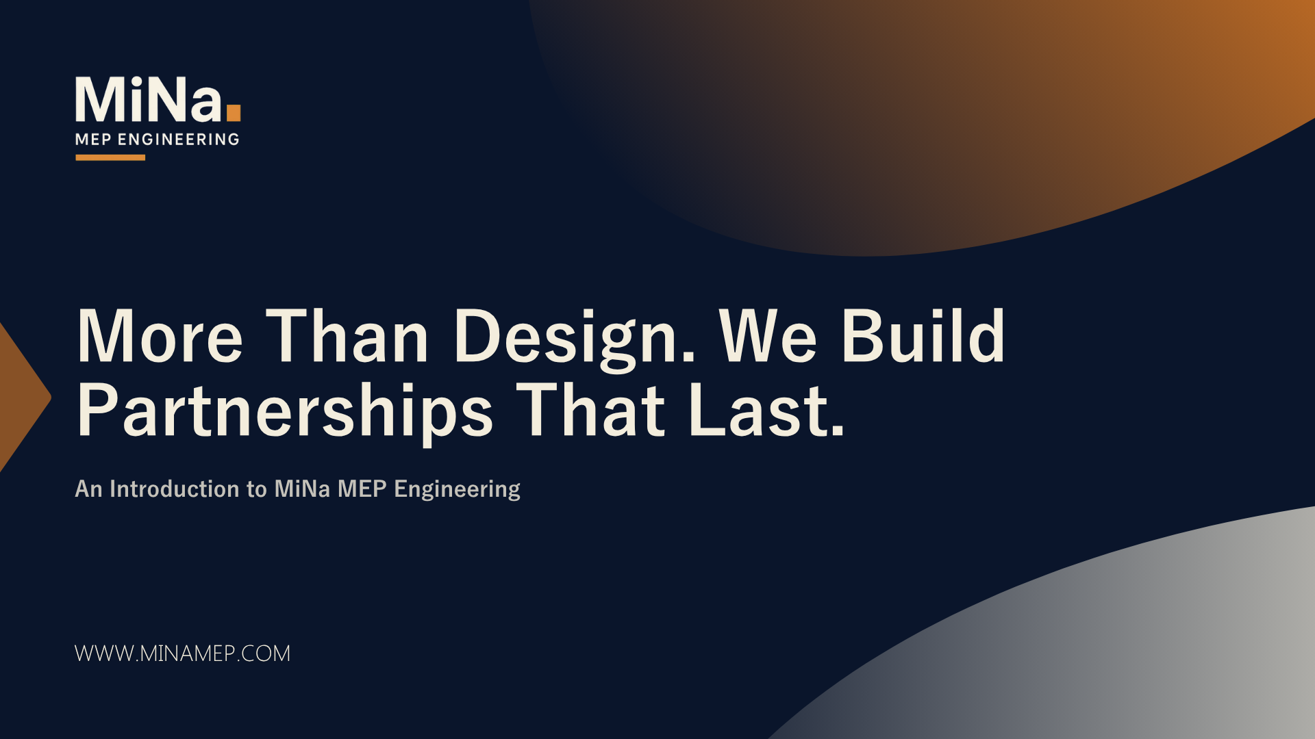 Marketing materials for professional services example for MiNa MEP Engineering page 1